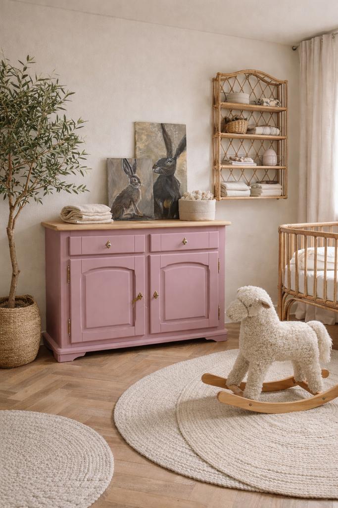 Commode ladekast dressoir roze linnenkast eiken vintage, Ophalen, 50 tot 70 cm, Nvt, Nvt