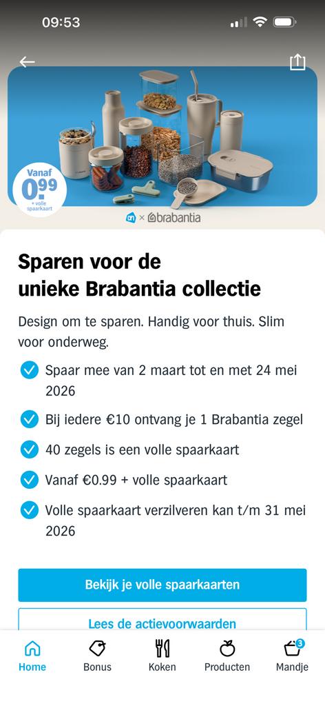 Brabantia AH zegels, Tickets en Kaartjes, Eén persoon, Kortingsbon