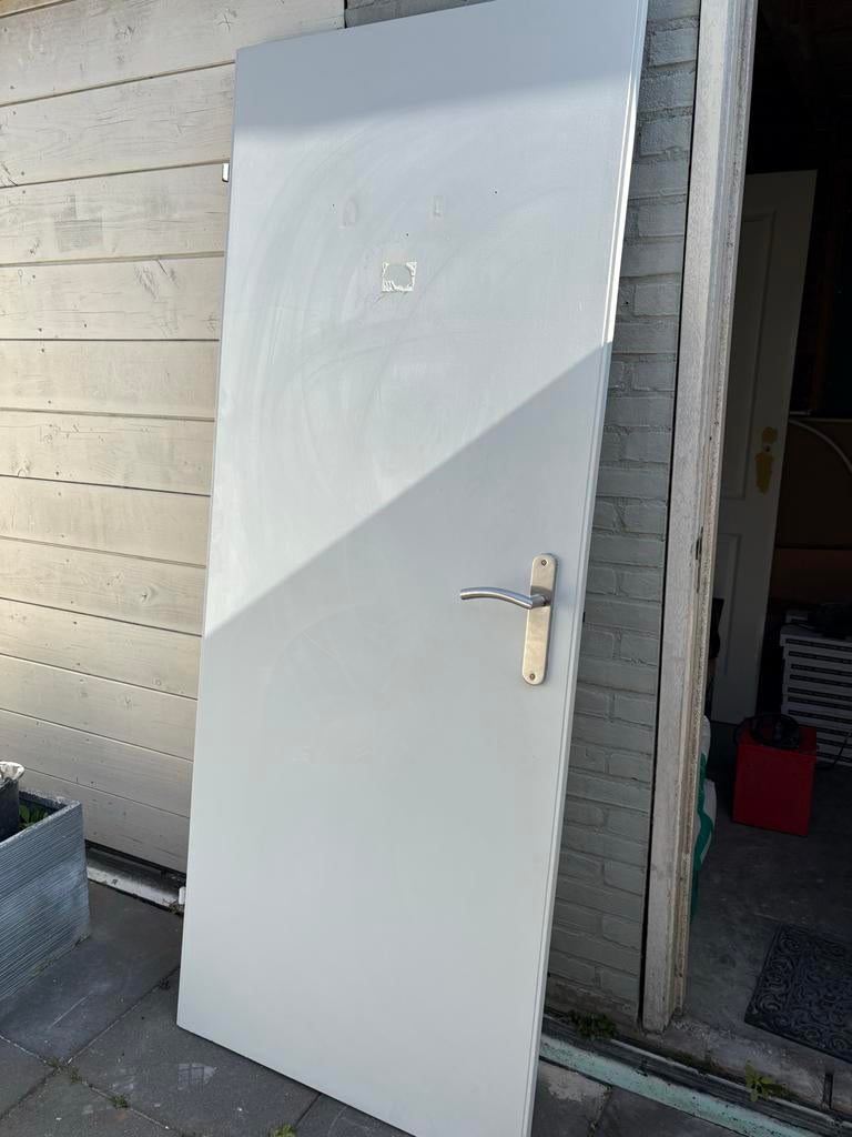 4 grijze opdekdeuren 201,5x78cm (2x links, 2x rechts), Ophalen, Gebruikt, 80 tot 100 cm, Binnendeur