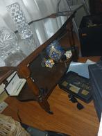 Antieke houten theewagen met glasplaat, Ophalen of Verzenden