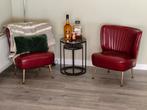 Twee bordeauxrode vintage cocktail stoelen - Artifort (?), Ophalen, Gebruikt, Twee