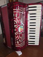 Prachtige rode Accordeon met koffer - Silvio Soprani, Muziek en Instrumenten, Accordeons, Overige merken, Gebruikt, Ophalen of Verzenden