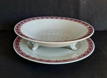 M P M Holland Art Deco porseleinen fruittest Handbeschilderd beschikbaar voor biedingen