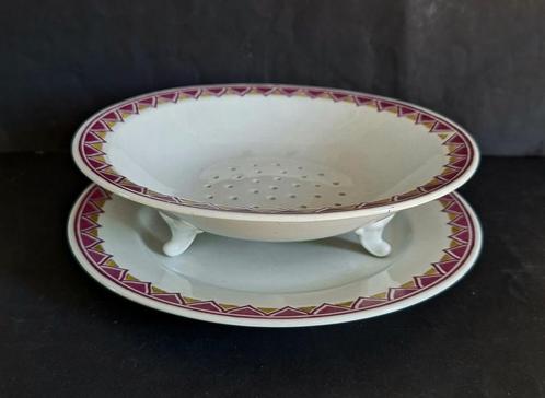 M P M Holland Art Deco porseleinen fruittest Handbeschilderd, Antiek en Kunst, Antiek | Servies los, Ophalen of Verzenden