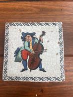 Tegel met afbeelding cellist, Ophalen of Verzenden