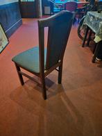 Blauwe houten stoelen 8 stuks, Huis en Inrichting, Stoelen, Ophalen, Gebruikt, Blauw, Stof