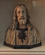 Antieke Heilig Hart Buste - Gips, Verguld, Ophalen