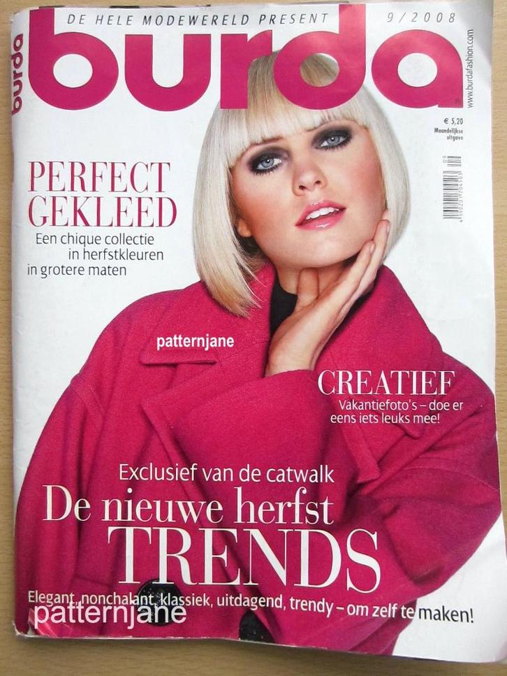 2 x Burda uit 2008  - de nummers juli en september - mooi!, Hobby en Vrije tijd, Kledingpatronen, Gebruikt, Overige typen, Vrouw