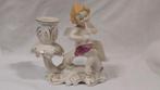 523 Prachtig porseleinen Engeltje met fluit - kandelaar, Ophalen of Verzenden, Zo goed als nieuw, Beeld(je), Christendom | Katholiek