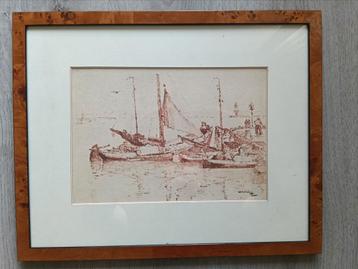 W.A Knip (1883-1967) - Binnenhaven met boten 1936 beschikbaar voor biedingen