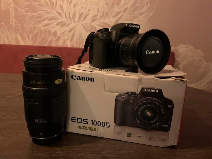 Canon EOS 1000D + 70-120mm Lens, Flitser & Tas, Audio, Tv en Foto, Fotocamera's Digitaal, Gebruikt, Spiegelreflex, Canon, 8 keer of meer