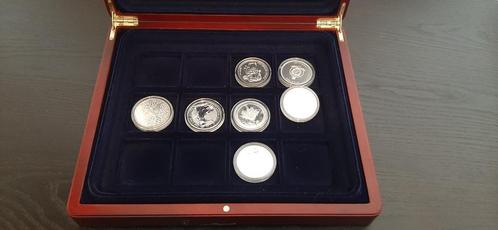 Houten luxe cassette Lighthouse munten, bullion 24-vaks 002, Postzegels en Munten, Edelmetalen en Baren, Zilver, Ophalen of Verzenden