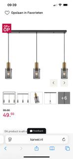 Nordin Hanglamp Karwei - Rookglas/Messing, Ophalen of Verzenden, Nieuw, Glas, 75 cm of meer