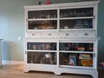 Ruime witte buffetkast, Huis en Inrichting, Kasten | Buffetkasten, Ophalen, Gebruikt, Met deur(en), Glas