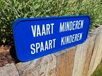 Verkeersbord aluminium vaart minderen spaart kinderen, Ophalen of Verzenden