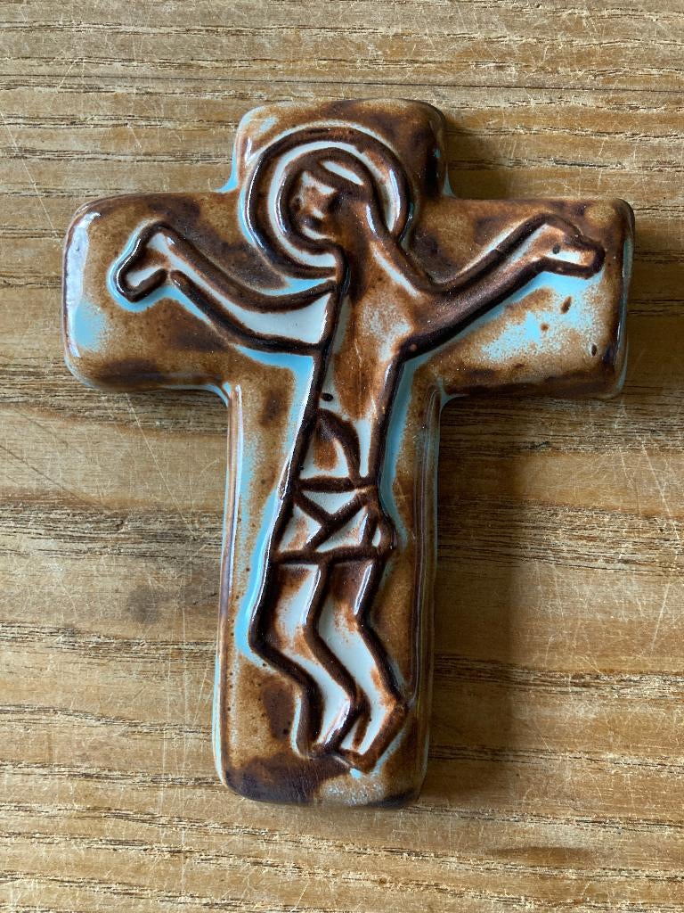 Vintage Henk Potters keramiek aardewerk kruisje crucifix, Antiek en Kunst, Antiek | Keramiek en Aardewerk, Ophalen of Verzenden