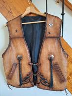 Bijna antiek leren ( motor) gilet, hesje uit Amerika., Kleding | Heren, Ophalen, Gedragen