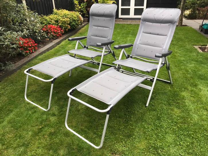 Recreatie Stoelen met Voetensteun - Relaxen!, Tuin en Terras, Ligbedden, Gebruikt, Aluminium, Inklapbaar, Ophalen