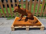 🦊🦊 Beeld - Vos Gietijzer - Cortenstaal, Tuin en Terras, Dierenbeeld, -, -, Ophalen of Verzenden