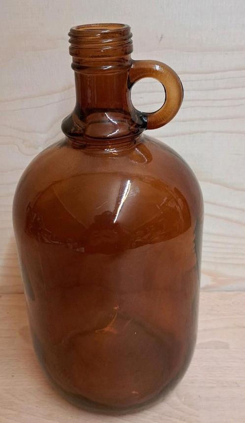 Retro vaas - flesvorm, Huis en Inrichting, Woonaccessoires | Vazen, Zo goed als nieuw, Overige kleuren, Minder dan 50 cm, Glas