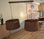 Verstelbare bruine velours hanglamp, Ophalen, Nieuw, Stof, 75 cm of meer