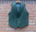 REAL VINTAGE 80's groen suède leren boho / Indy gilet Maat M, Ophalen of Verzenden, Zo goed als nieuw, Vintage