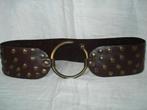 Nanni bruine leren riem met studs maat 80/32  Italy, Ophalen, 80 tot 90 cm, Bruin, Echt leder