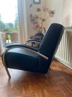Zwart lederen Molinari Fauteuil - Goede Staat, Huis en Inrichting, Ophalen of Verzenden, Zo goed als nieuw, 50 tot 75 cm, Leer