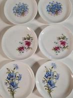 Petit fours bordjes Bloemen - 6x - 9,5 cm, Ophalen of Verzenden