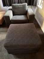 Grijze hocker 70x70, Ophalen, Gebruikt, Stof, 50 tot 75 cm