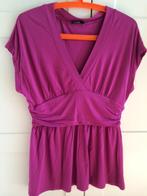 Mango fuchsia roze top tuniek v-hals hoge taille maat L, Mango, Maat 42/44 (L), Nieuw, Ophalen of Verzenden