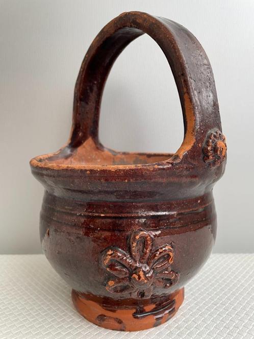 19e eeuwse Toscaanse terracotta warmer, Antiek en Kunst, Antiek | Keramiek en Aardewerk, Ophalen of Verzenden