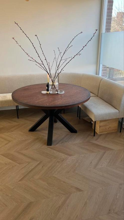 Goossens wonen eiken ronde eettafel Blade 130x79x130, Huis en Inrichting, Tafels | Salontafels, Zo goed als nieuw, 75 cm of meer