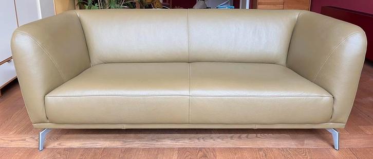 Montel leren bank, Huis en Inrichting, Banken | Bankstellen, Zo goed als nieuw, Rechte bank, Driepersoons, 200 tot 250 cm, 75 tot 100 cm