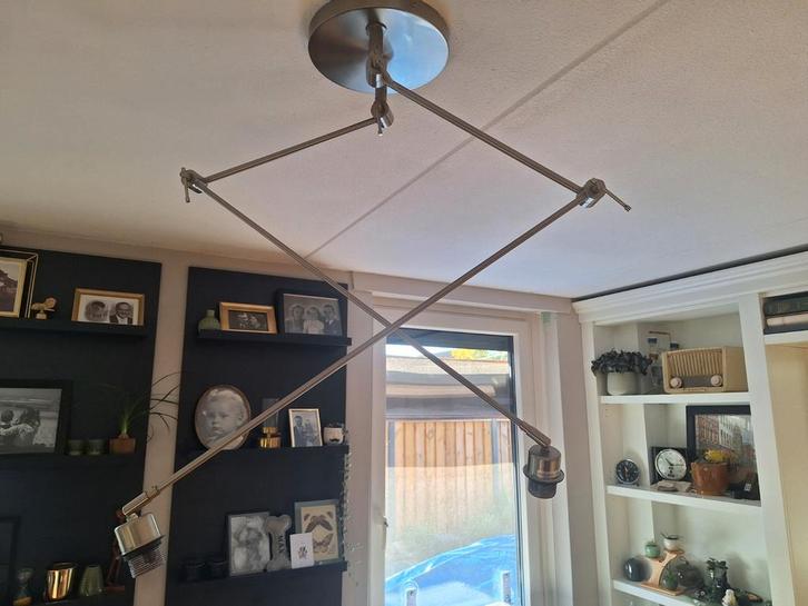 Plafondlamp met verstelbare armen, Huis en Inrichting, Lampen | Plafondlampen, Gebruikt, Metaal, Ophalen