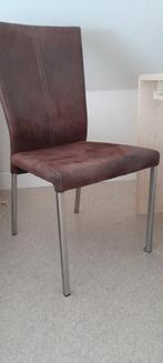 Bruine Stoel met Metalen Poten, Ophalen, Gebruikt, Bruin, Metaal