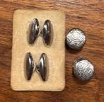 Vintage Zilverkleurige Manchetknopen Set, Ophalen of Verzenden, Gebruikt, Zilver, Verzilverd