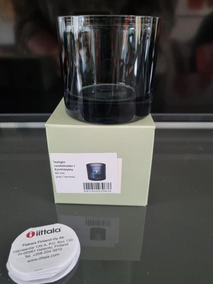 Iittala Kivi Marimekka waxinelichtje Grey / Grijs, Huis en Inrichting, Woonaccessoires | Kandelaars en Kaarsen, Zo goed als nieuw