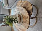 3 delige mangohouten salontafel, Huis en Inrichting, Tafels | Salontafels, Ophalen, 50 tot 100 cm, Rond, 50 tot 100 cm