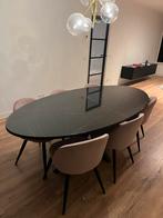 Ovale marmeren eettafel, Huis en Inrichting, Ophalen, Overige materialen, 50 tot 100 cm, Zo goed als nieuw