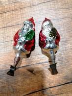 Oude glazen kerstbal vogeltjes en kerstmannen, Diversen, Kerst, Ophalen of Verzenden, Gebruikt