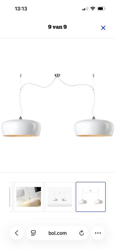 It’ about RoMi hanglamp Hanoi wit/ bamboe, Huis en Inrichting, Lampen | Hanglampen, Gebruikt, Hout, Kunststof, Ophalen