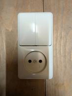 Gira opbouw combinatie dubbele schakelaar, stopcontact, Doe-het-zelf en Verbouw, Elektra en Kabels, Ophalen of Verzenden, Nieuw