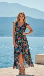 Zomer maxi jurk met ruches, Maat 38/40 (M), Zwart, Ophalen of Verzenden, Zo goed als nieuw