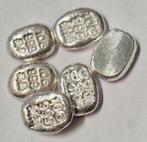 5 x 10 gram gegoten zilverbaar Atlantis Mint Skull & Bones, Postzegels en Munten, Ophalen of Verzenden, Zilver