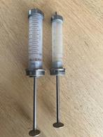 Originele vintage Calibra injectiespuiten glas en rvs., Antiek en Kunst, Antiek | Gereedschap en Instrumenten, Ophalen of Verzenden
