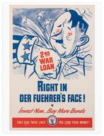 Anti-Nazi Propaganda Hitler WW2 affiche Poster ., Ophalen of Verzenden, Landmacht, Amerika, Foto of Poster