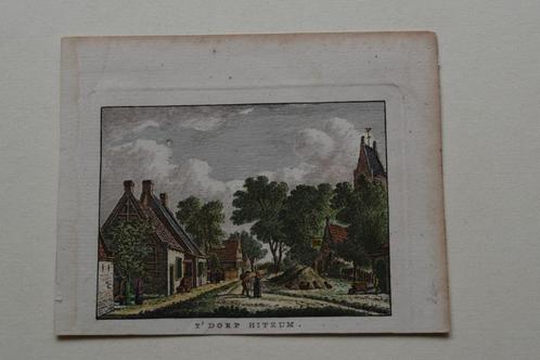 Hitzum `t Dorp Gekleurde Kopergravure 1790 Bulthuis G53, Antiek en Kunst, Kunst | Etsen en Gravures, Verzenden