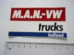 sticker oud MAN VW truck Holland NL vlag transport retro, Verzamelen, Stickers, Verzenden, Zo goed als nieuw, Bedrijf of Vereniging