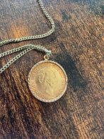 Gouden tientje munt aan een 24k gouden ketting, Postzegels en Munten, Munten | Nederland, Ophalen of Verzenden, Koningin Wilhelmina